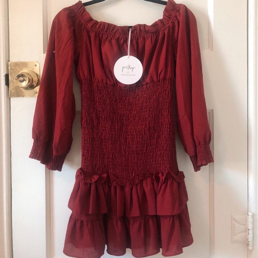 Ruffle Red OTS dress